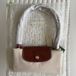 Longchamp Cream and Brown Shoulder Bag